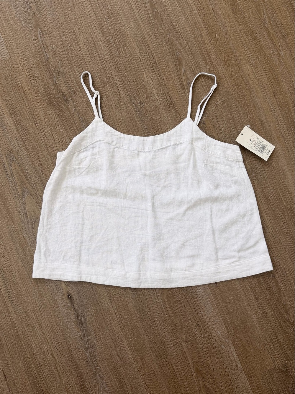 Target White Linen Tank Top with Spaghetti Straps